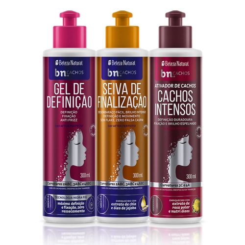 Kit Trio de Finalização Gel Definição + Seiva + Ativador Cachos Intensos (3 itens) | bn.Cachos Kit Trio de Finalização Gel Definição + Seiva + Ativador Cachos Intensos (3 itens) | bn.Cachos